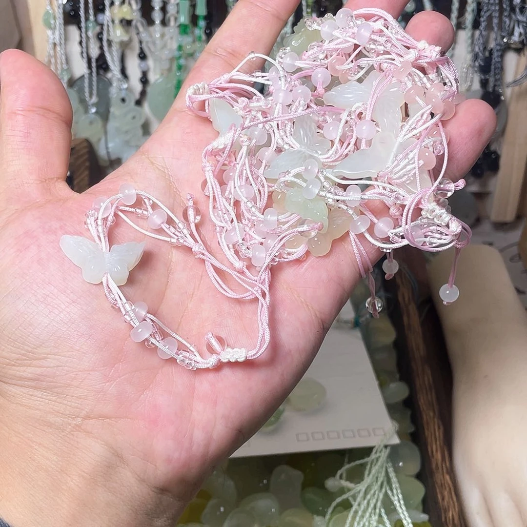 蛇纹石玉合金颈饰