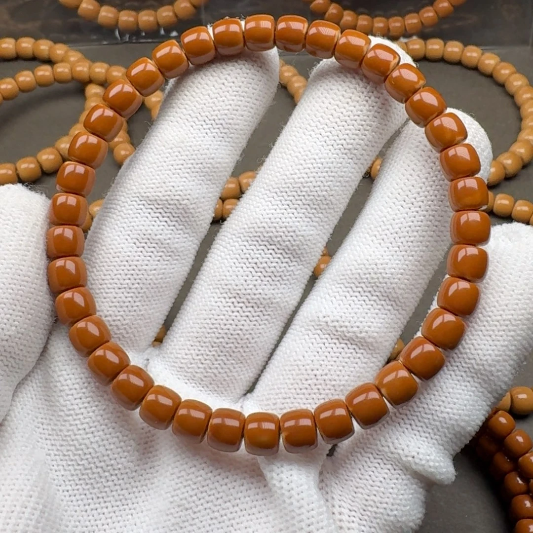 橄榄核吊坠老挝核尖单圈6.3mm 三花白