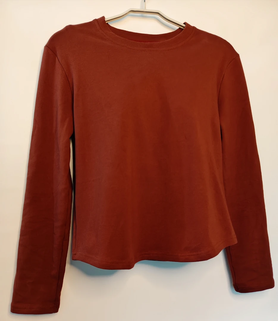 秋季新款套头长袖T恤拉伸棉纯色时尚休闲圆领