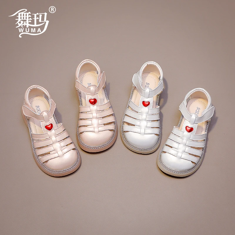 舞玛凉鞋儿童公主鞋2025新款夏季女孩包头软底防滑休闲单鞋528238