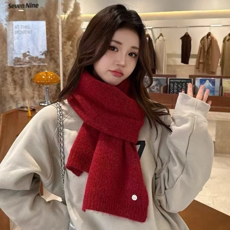 限定高级灰~韩国ins博主推荐冬季保暖含羊毛深灰色保暖情侣厚围巾