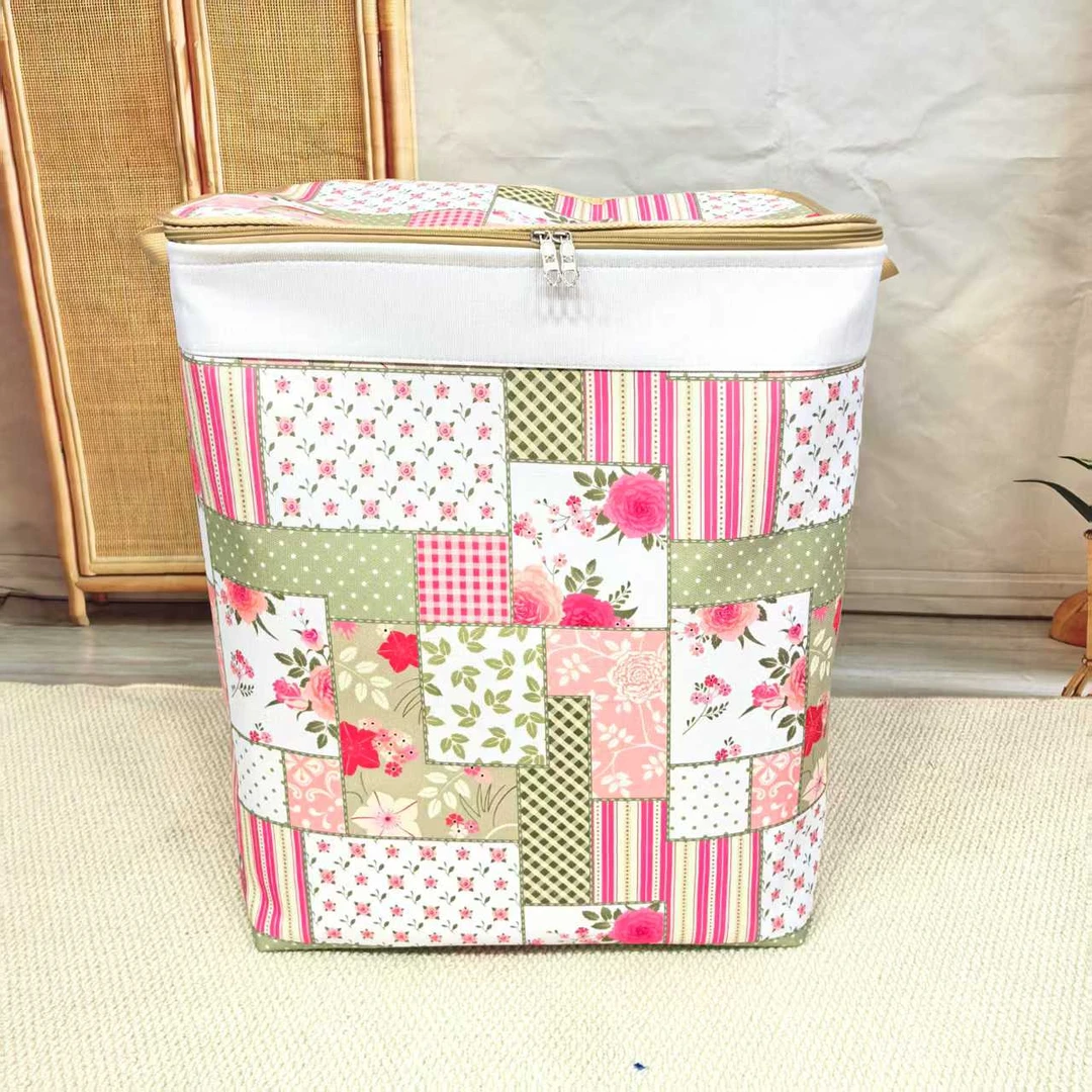 120L帆布双拉链衣物收纳箱搬家被子衣柜居家储物整理大容量收纳箱