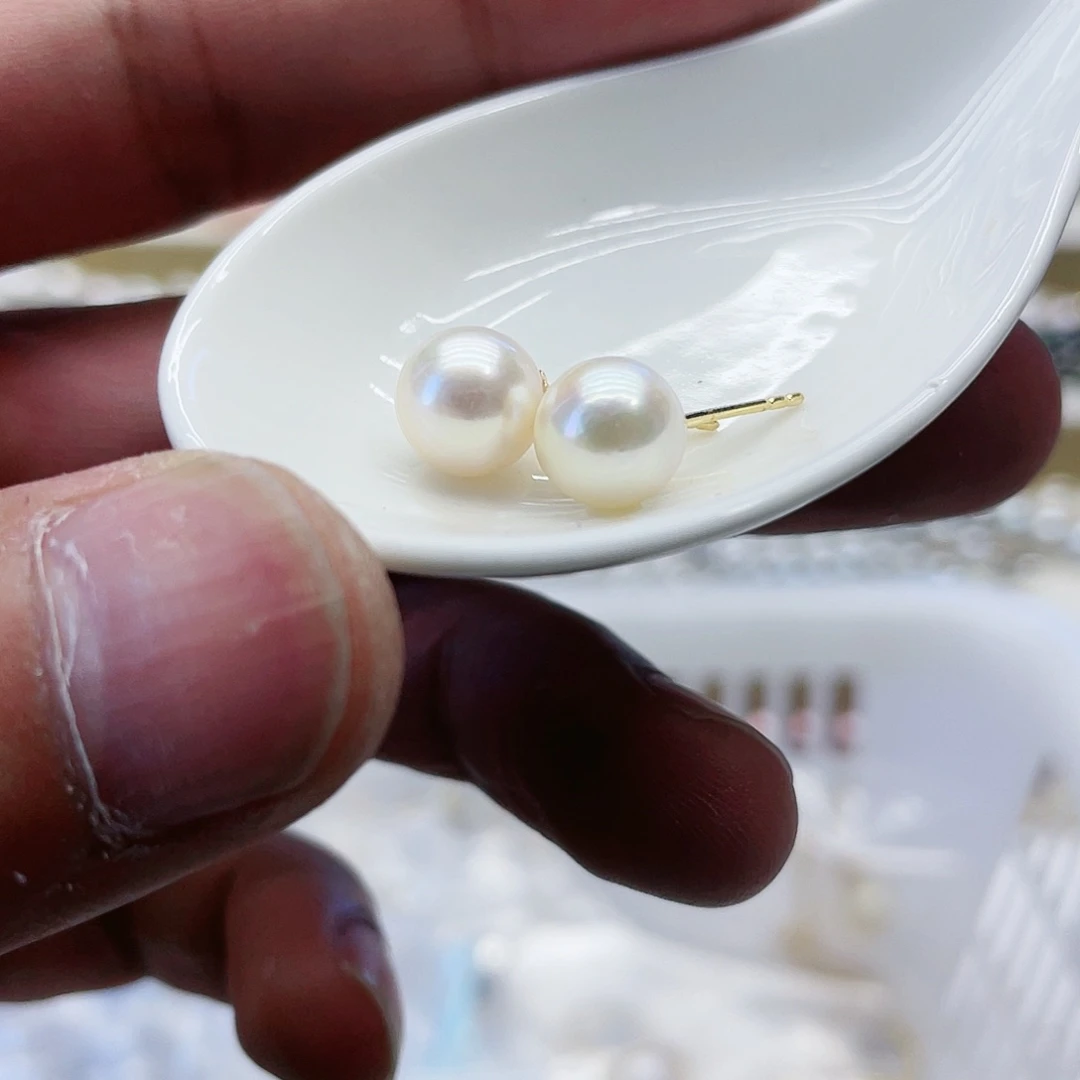海水珍珠耳饰18K金镶嵌