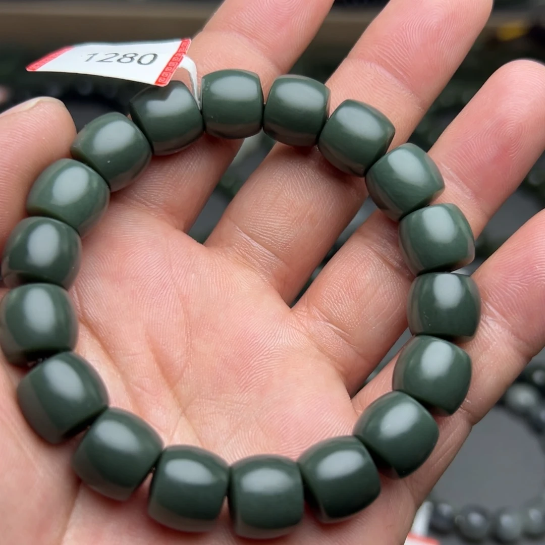 和田玉手链未镶嵌蓝调卡12