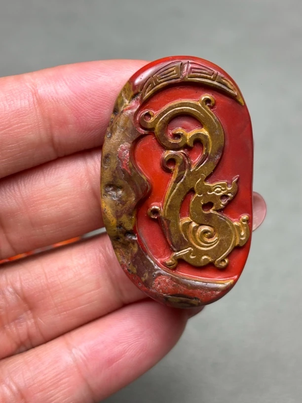 九口包浆仿古龙吊坠