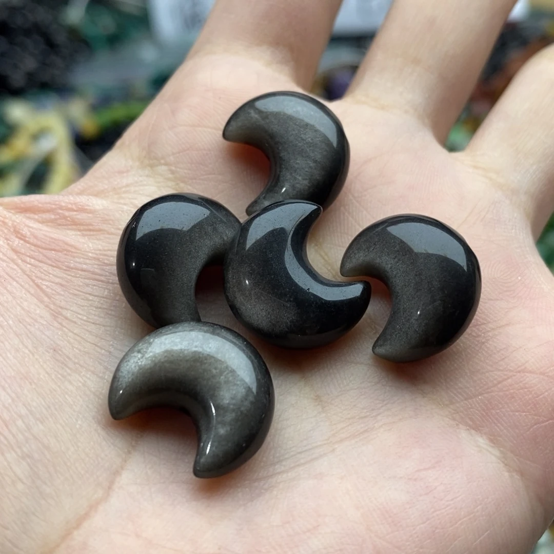 玛瑙/玉髓未镶嵌珠宝半成品一个银耀月亮17mm