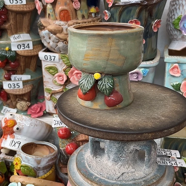 紫砂花盆粗陶材质多肉花盆