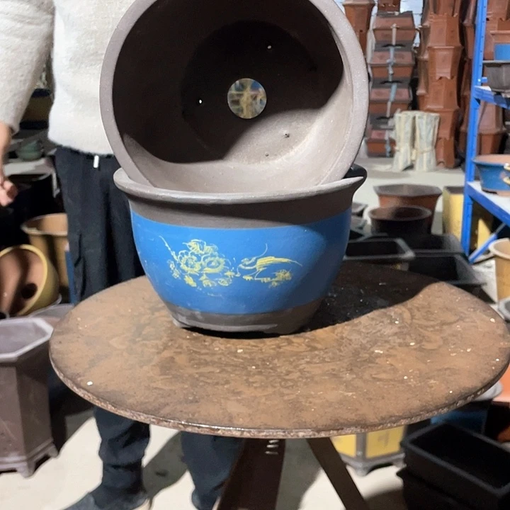 蓝色25-25花盆花盆