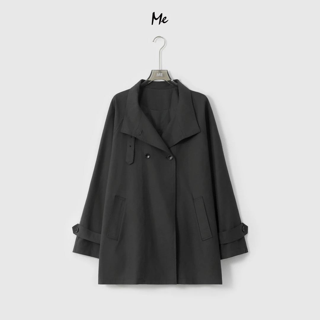 ME【梅菲尔街区】天丝混纺英伦风显瘦立领百搭一手长风衣MESA0145