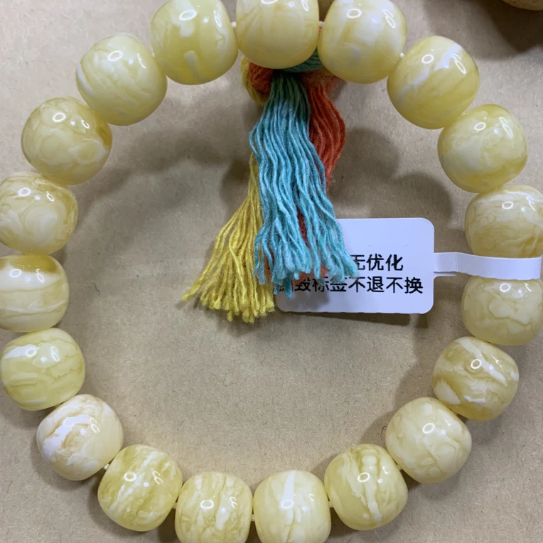 琥珀蜜蜡12mm浓腊虎皮妖花