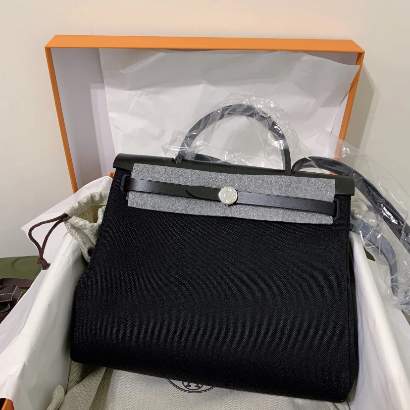 95新 Hermes/爱马仕 爱马仕黑银herbag斜挎包 25090041-05