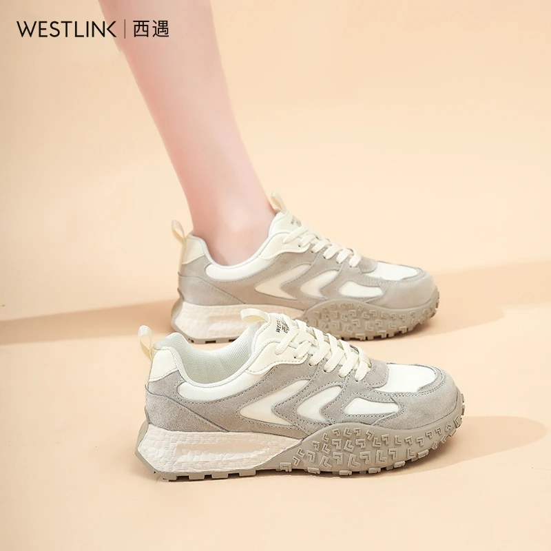 西遇厚底灰色德训鞋女新款秋夏小个子女款内增高老爹鞋时尚休闲鞋