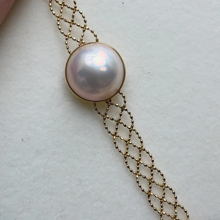 拼合珍珠（马贝珠）手绳18K金镶嵌