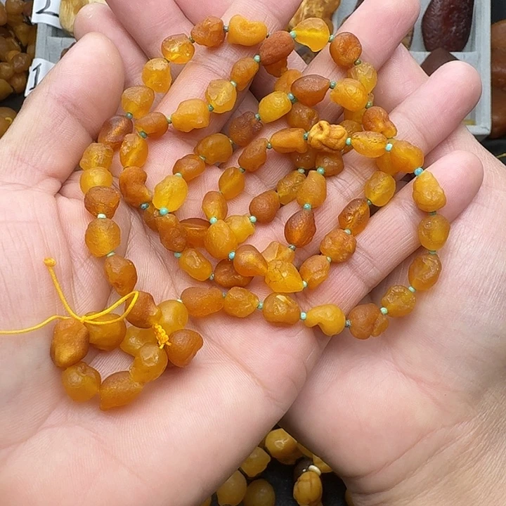 琥珀未镶嵌珠宝奇石天然蜜蜡项链