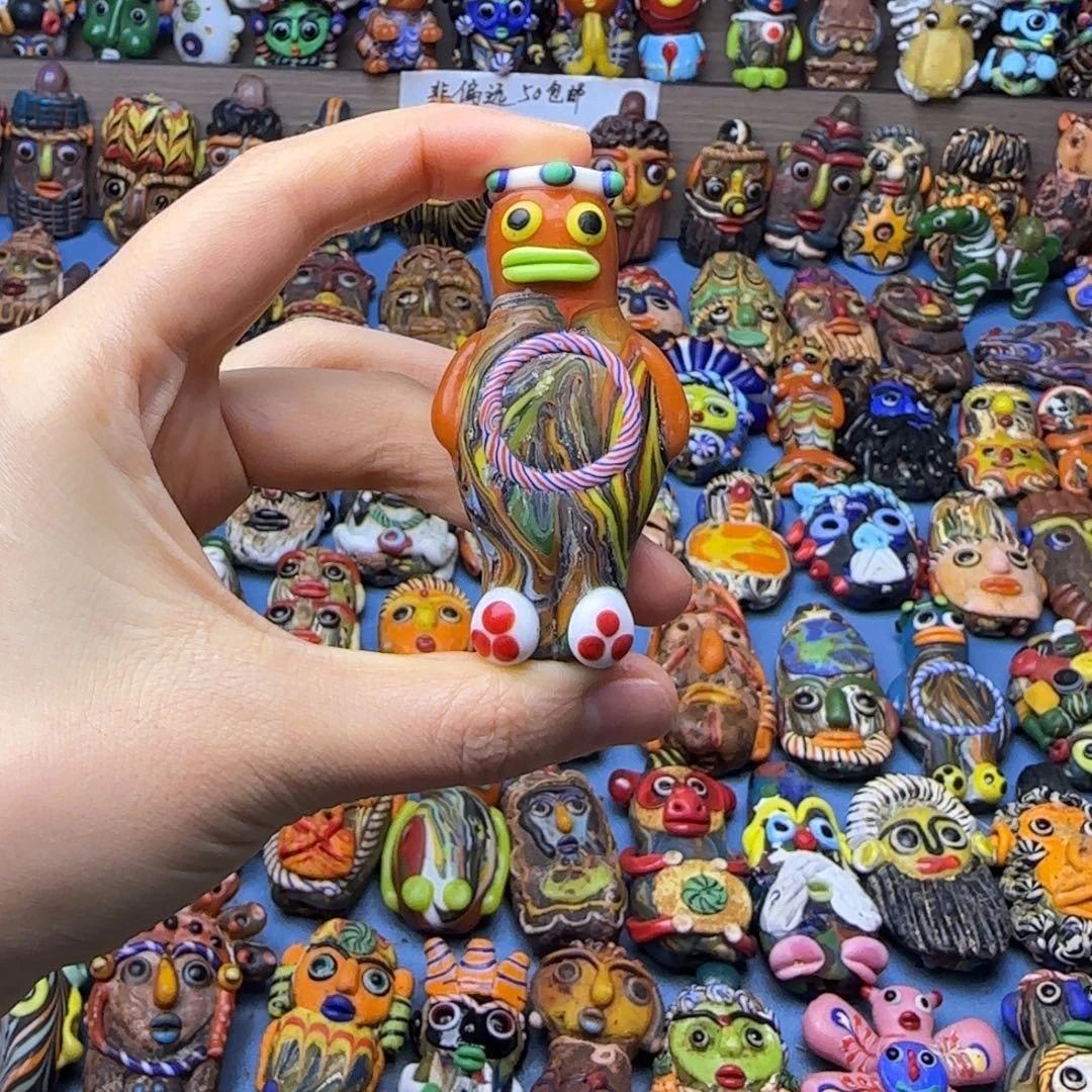 琉璃非金属玻璃颈饰企鹅人一个