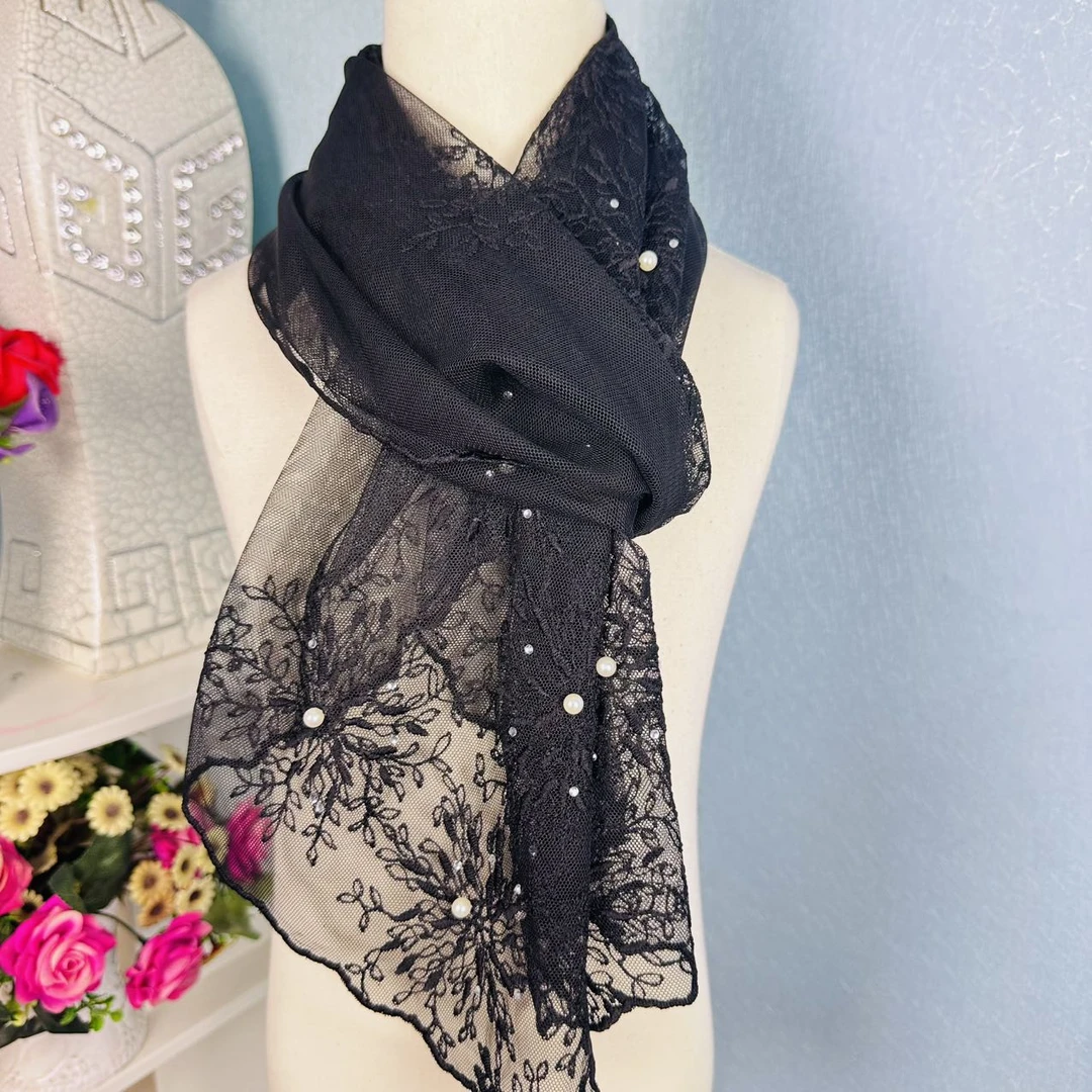 【新疆包邮】夏季薄款蕾丝长条小丝巾女士时尚百搭遮脖子装饰腰带