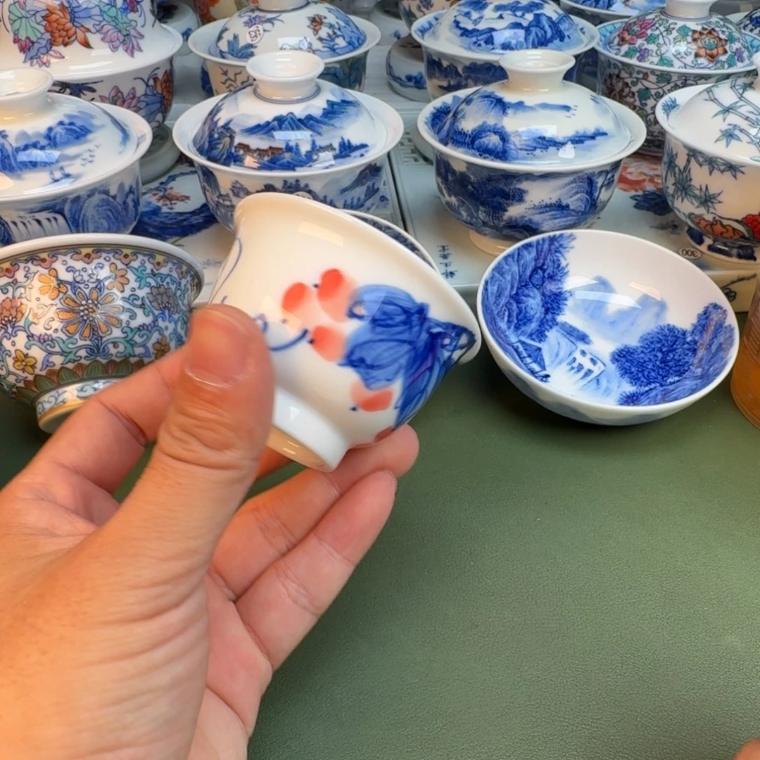 陶纯手工纯手绘茶具石头358
