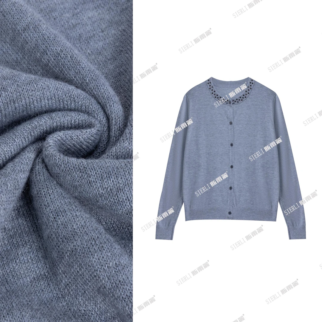 【1316】斯尔丽新款重工钉钻领子针织衫D135*
