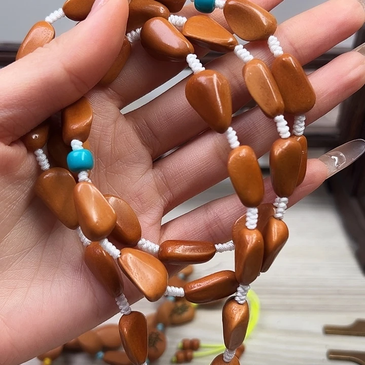 木质类松子素子36颗脖挂