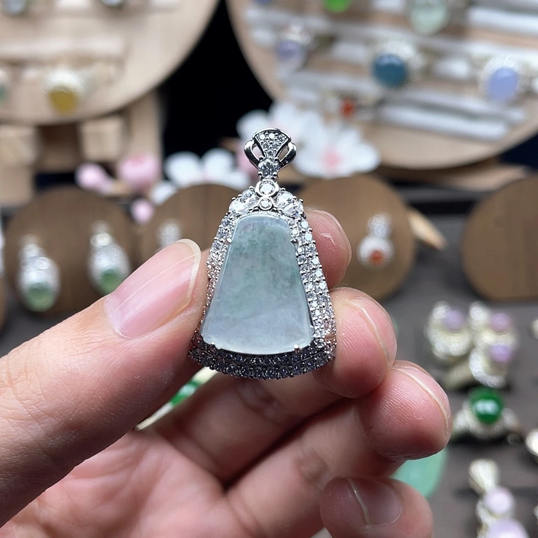 翡翠银S925镶嵌颈饰