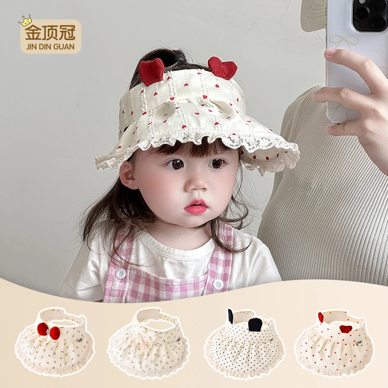 婴儿帽子夏季薄款遮阳小熊防晒宝宝防紫外线男女童空顶帽小月龄潮