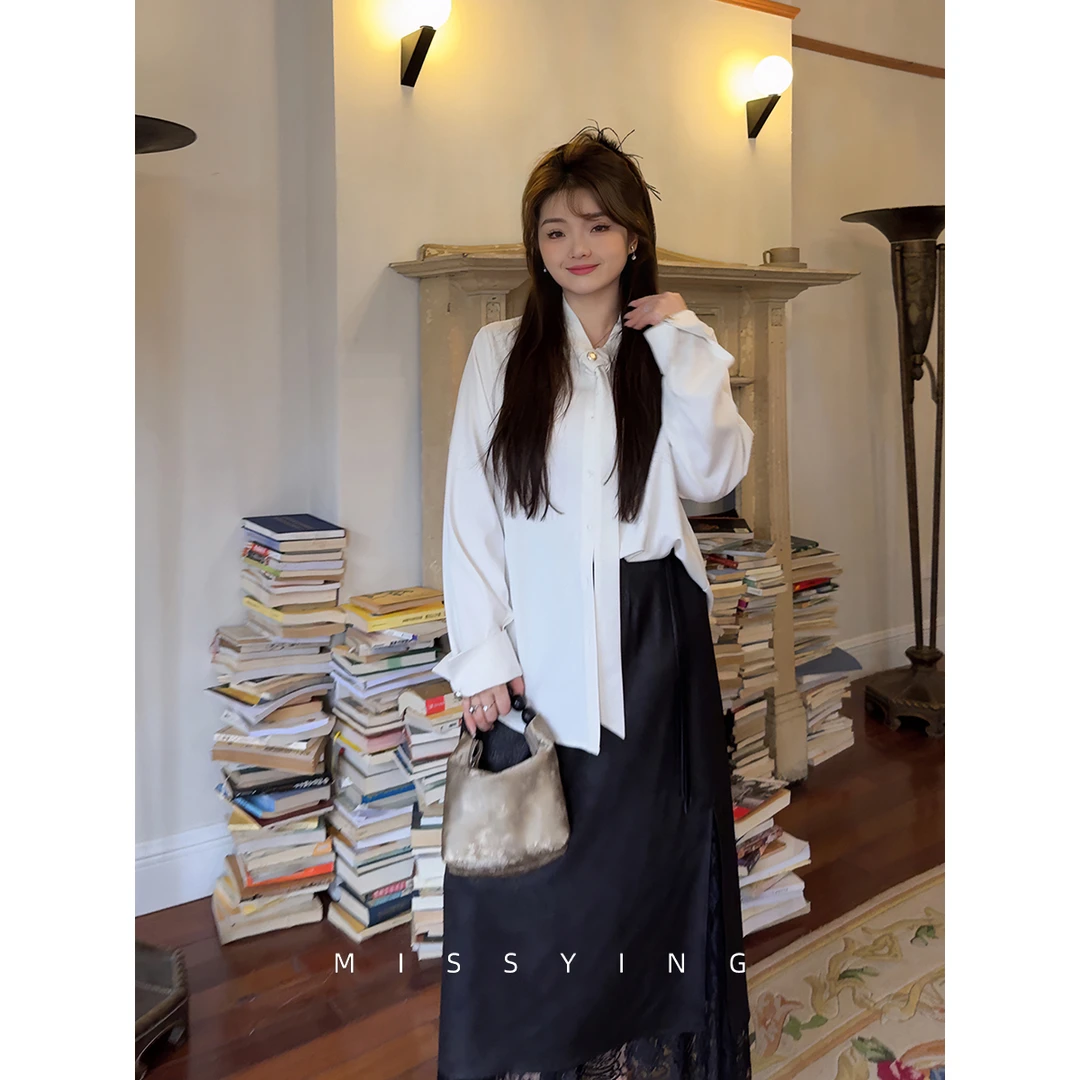 应小姐【尼斯周末】微胖大码春季韩系休闲时尚显瘦舒适减龄百搭衬衫