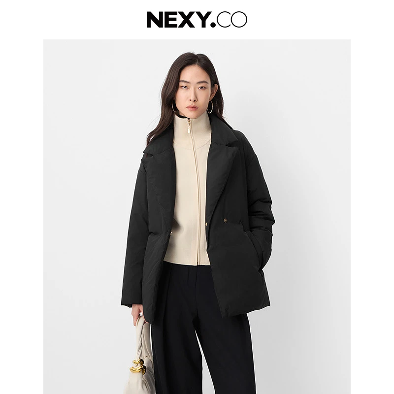 NEXY.CO/奈蔻舒适短款休闲女士中长款2025羽绒外套XR00761W0
