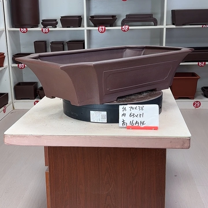 紫砂花盆长方形山