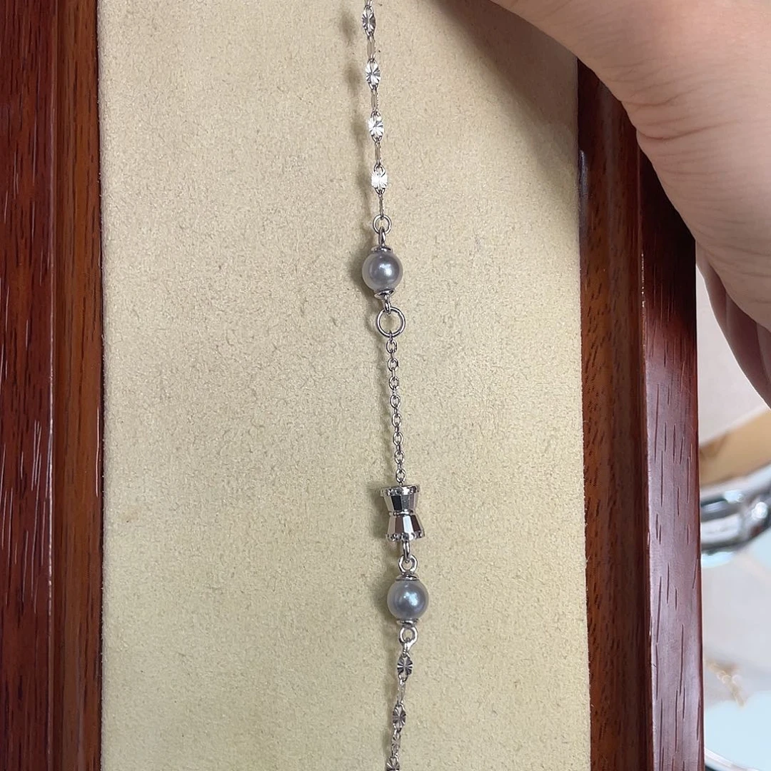 银S925镶嵌手链海水珍珠