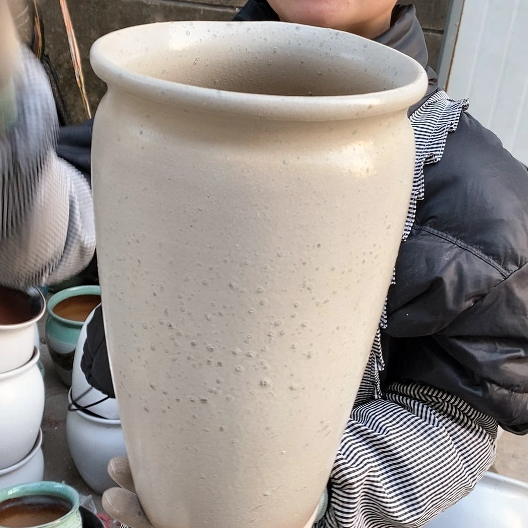 紫砂花盆瑕疵口18高31