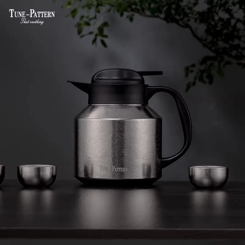 汀派纯钛保温壶智能温显双层家用焖茶壶1100ml