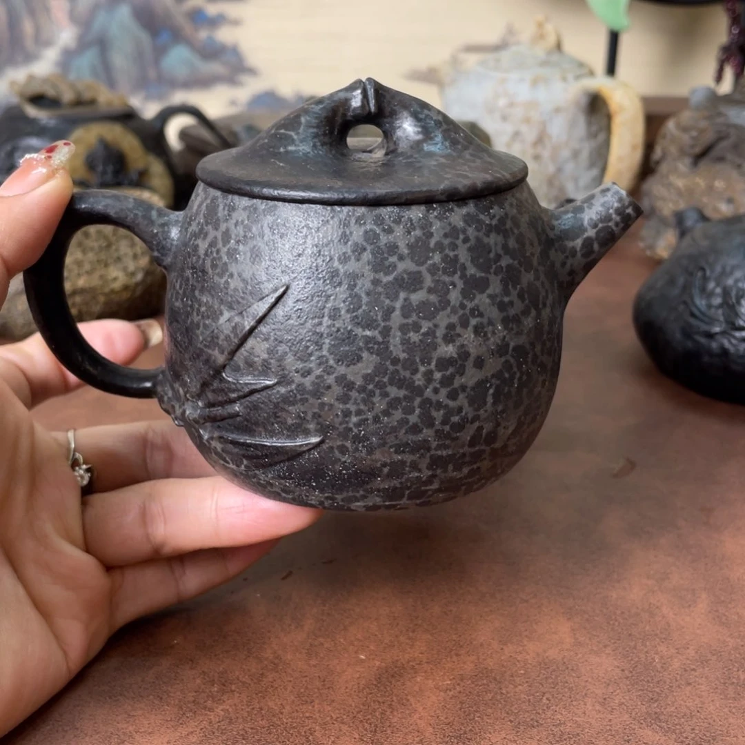 肉*哆冰碛岩竹节壶茶具