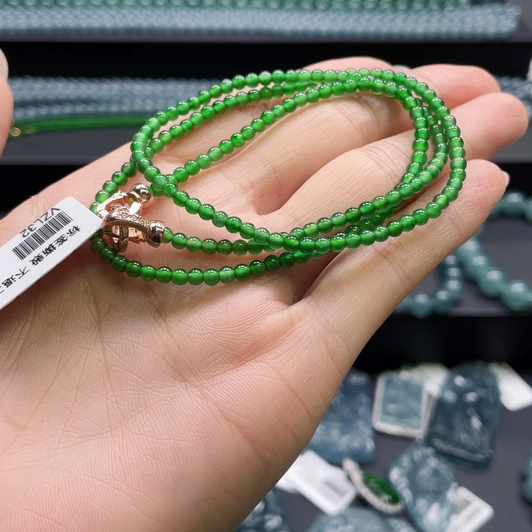 翡翠未镶嵌颈饰卡3项链