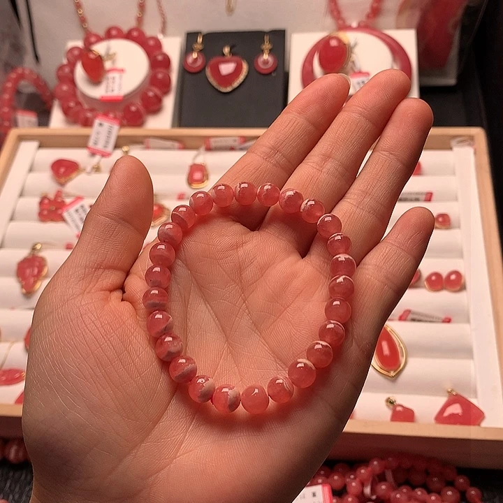 菱锰矿（红纹石）手绳未镶嵌