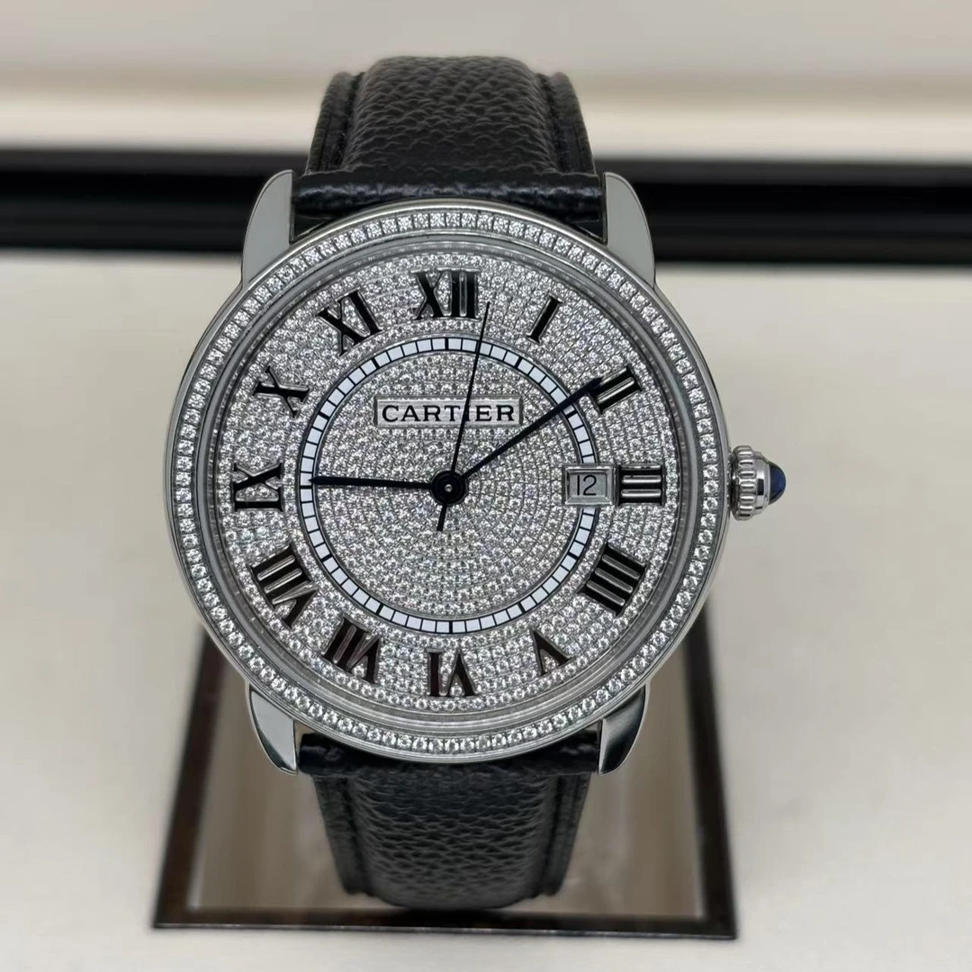 95新 Cartier/卡地亚 伦敦/自动/表径42mm/表圈后钻/后升级钻盘