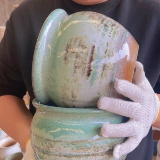 紫砂花盆高17口20————