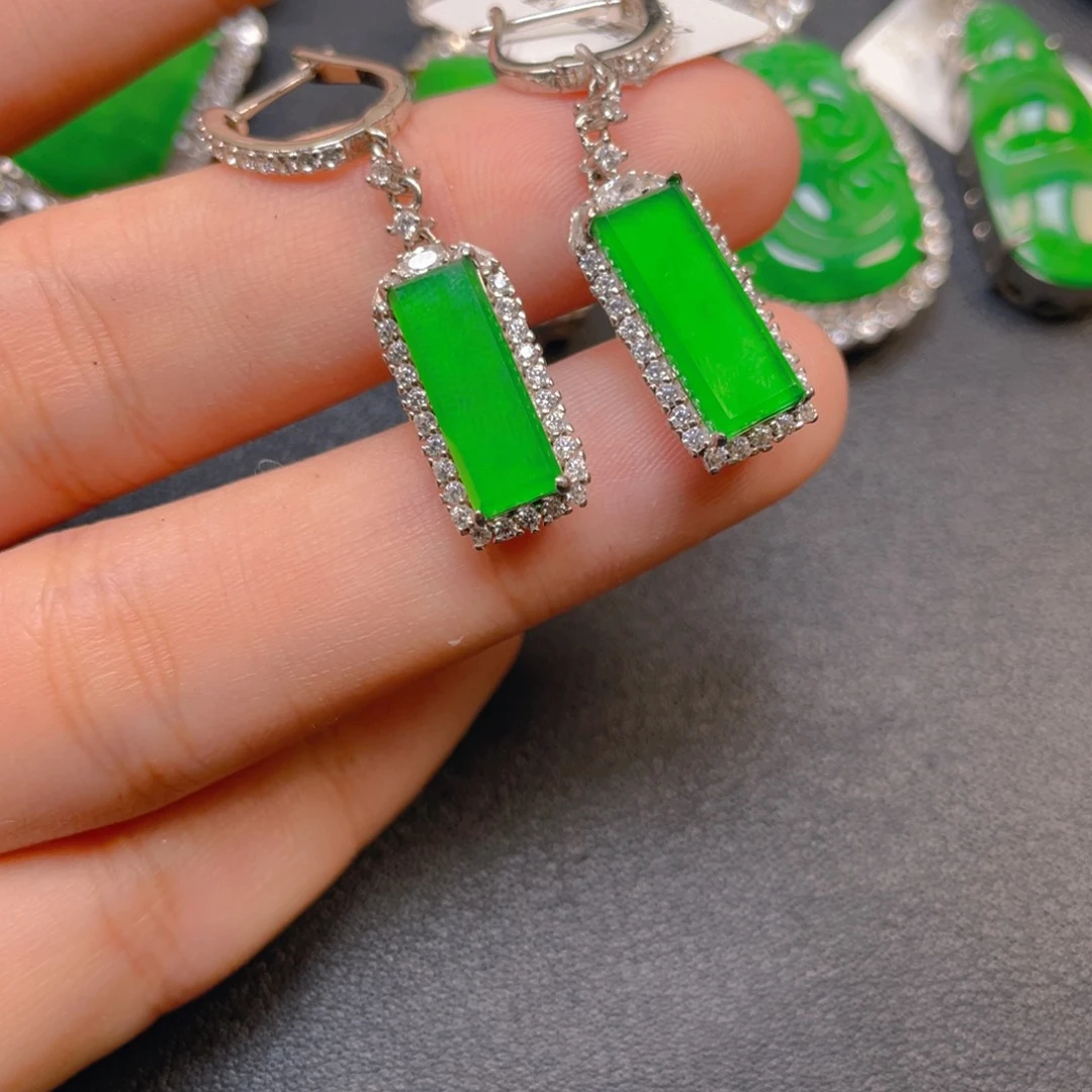 翡翠银S925镶嵌吊坠(不含链)