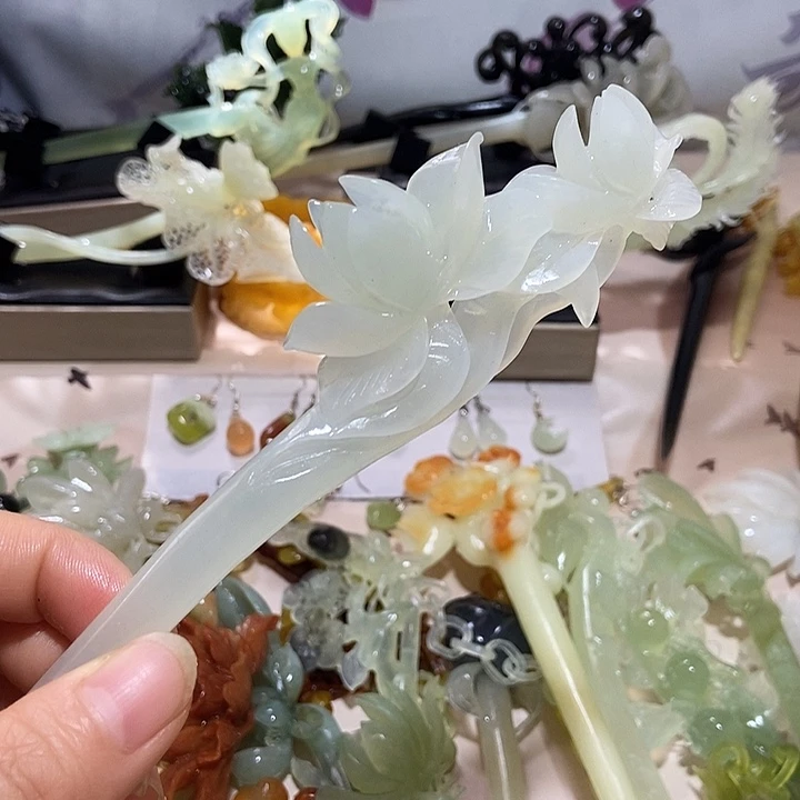 岫玉未镶嵌发簪发簪