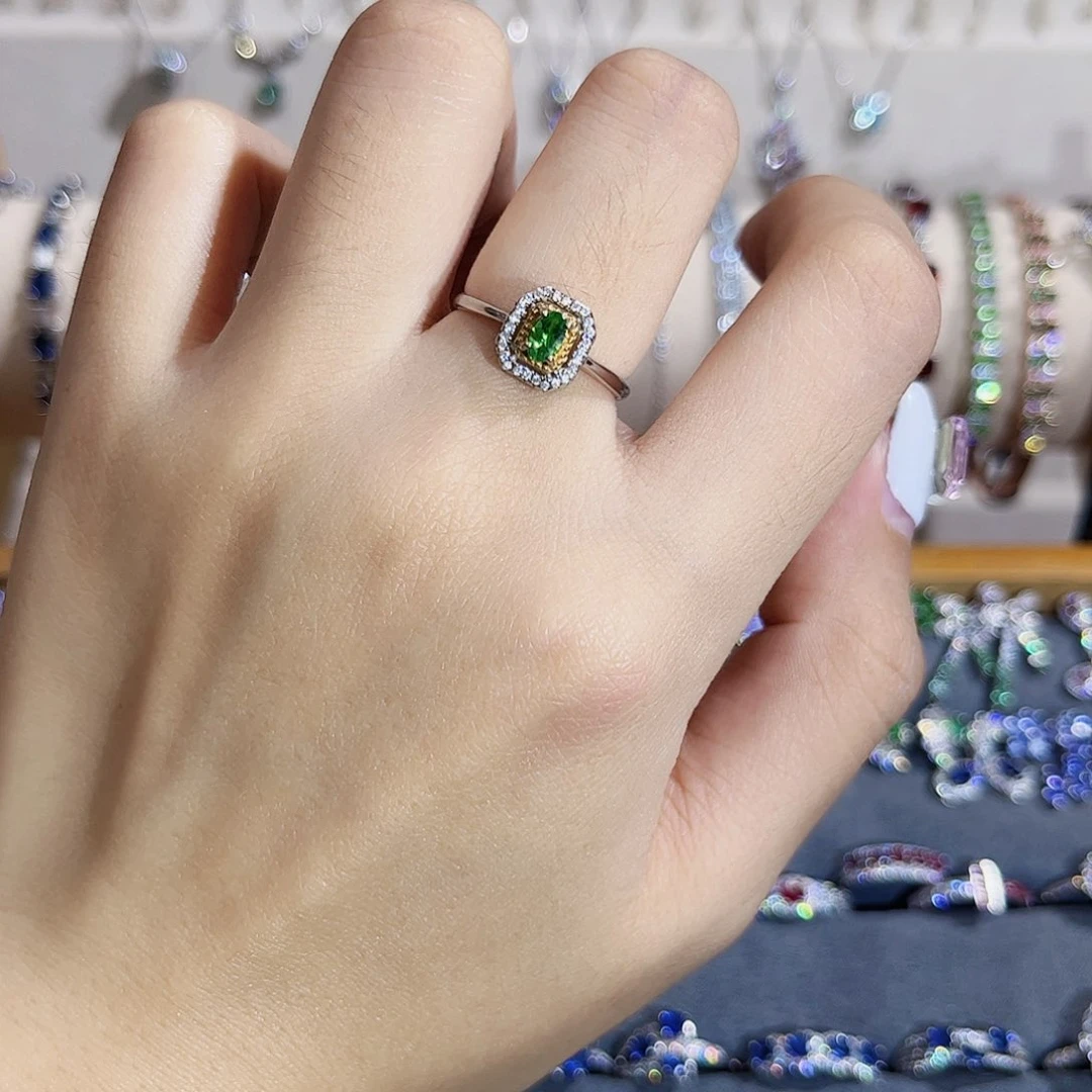 石榴石（沙弗莱）戒指银S925镶嵌