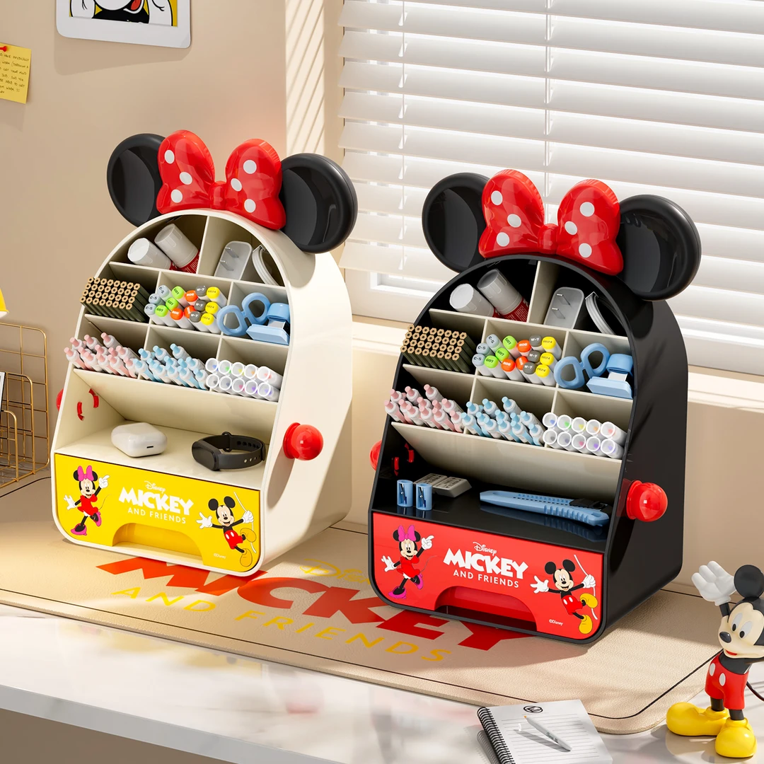 Disney/迪士尼笔筒桌面收纳盒斜插式大容量创意文具学生置物桶
