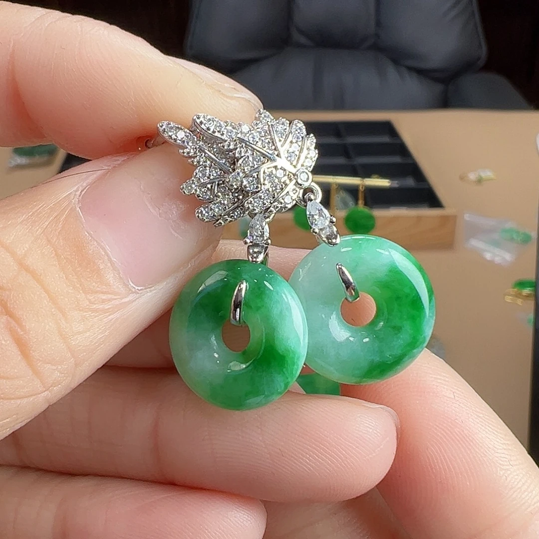 翡翠银S925镶嵌耳饰耳饰3