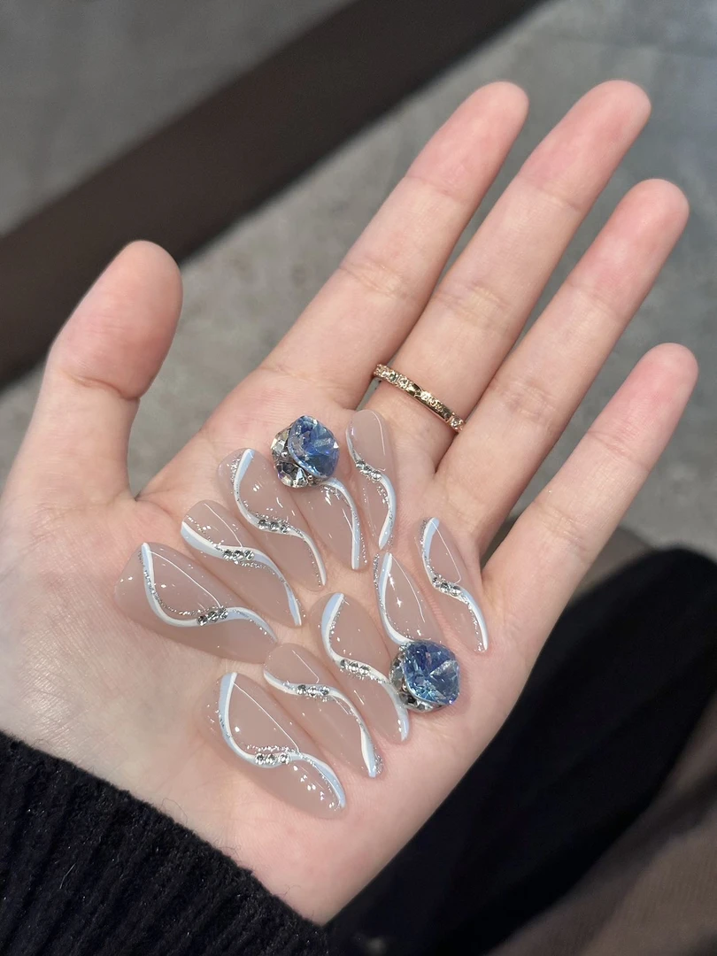 S线·东洲钻璀璨星河气质纯手工穿戴甲手工美甲贴片