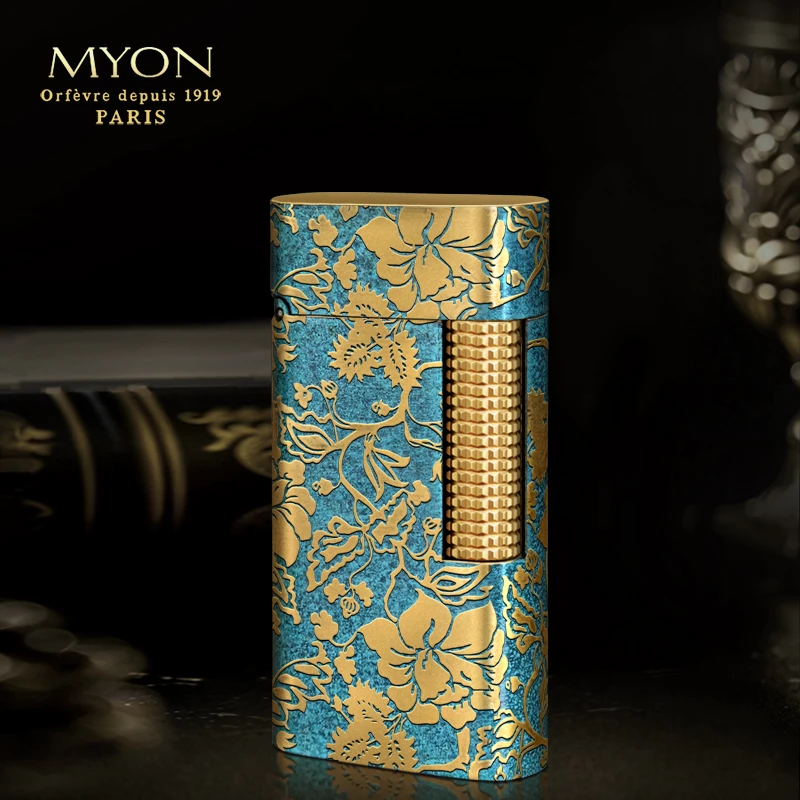 MYON爵士待机王青铜牡丹一机一码勉牌煤油打火机