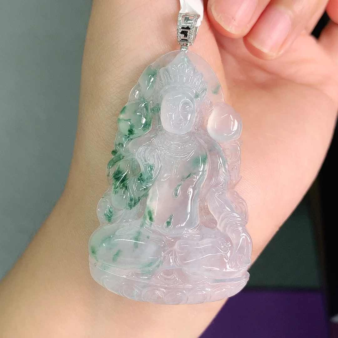 颈饰18K金镶嵌翡翠57.5-37-6