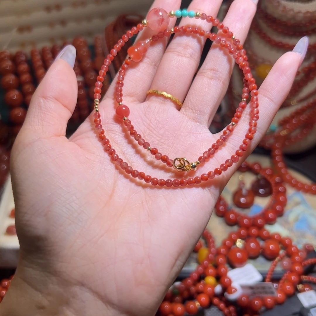 南红玛瑙未镶嵌手串3mm