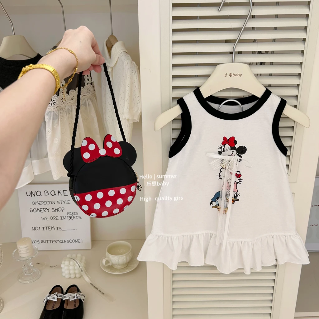 【乐恩baby】女童夏季新款米奇可爱背心裙韩版洋气连衣裙卡通公主裙
