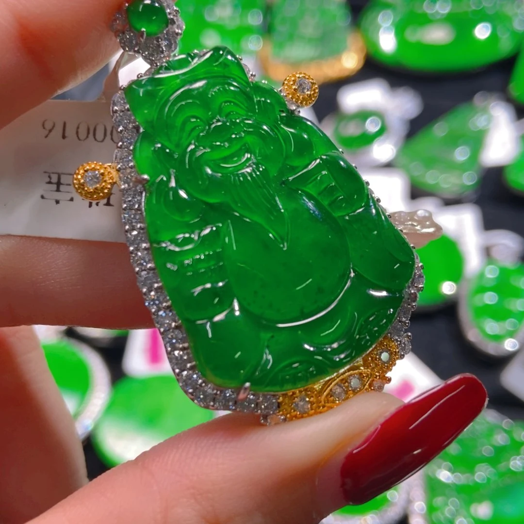 翡翠吊坠(不含链)银S925镶嵌