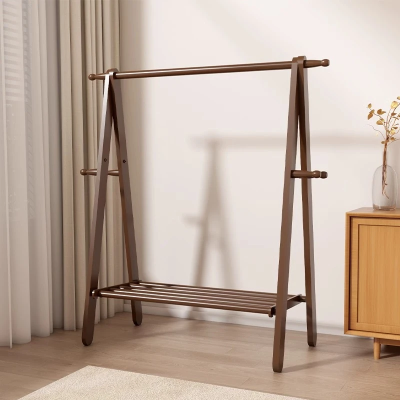 挂衣架实木落地卧室挂衣服架子家用可折叠客厅现代简约挂包衣帽架