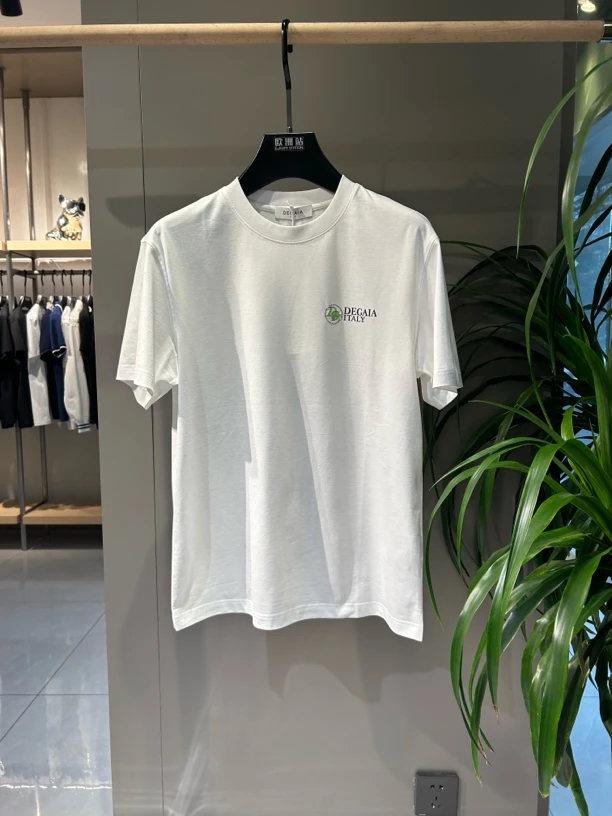 欧洲站2025春夏新款黑白两色圆领T恤简单时尚纯棉百搭经典