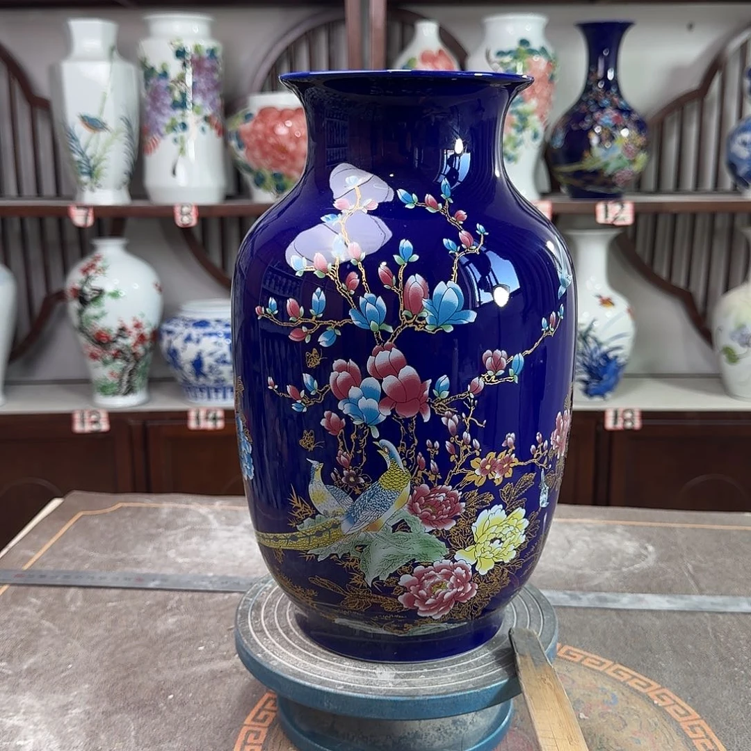 陶摆件景德镇陶瓷大冬景泰蓝